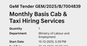 GeM Tender Alert: Monthly Basis Cab & Taxi Hiring Services 2025