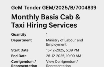 GeM Tender Alert: Monthly Basis Cab & Taxi Hiring Services 2025