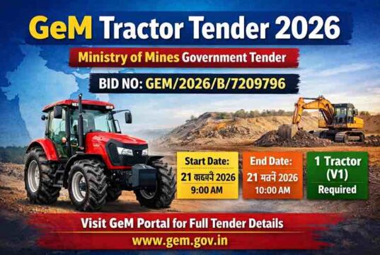 Latest GeM Tractor Tender 2026